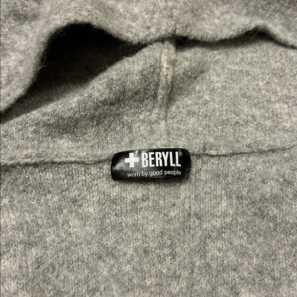 +BERYLL Vivian Cashmere Cropped Coat with Hood Coatigan, Shell Gray, OS, NWT